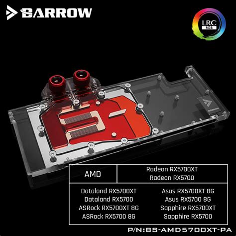 Barrow BS-AMD5700XT-PA, Full Cover Graphics Card WaterCooling Blocks ...