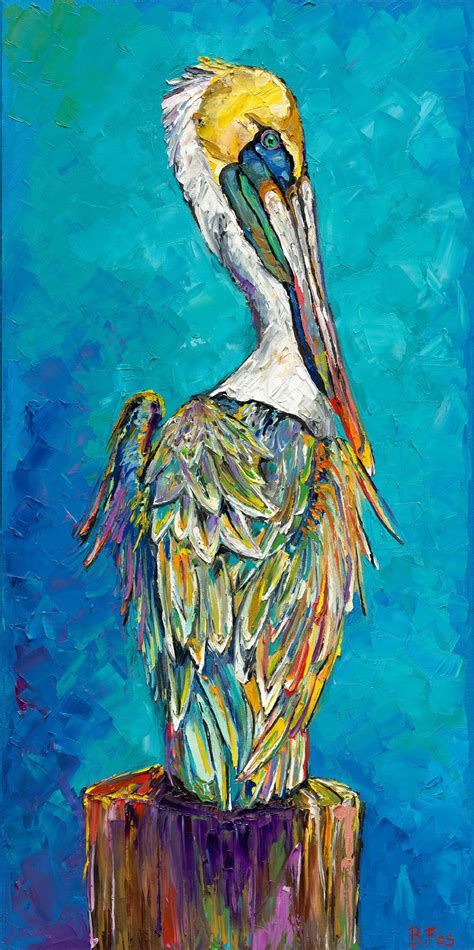 Pelican Azul - Becky Fos | Pelican art, Animal art, Painting