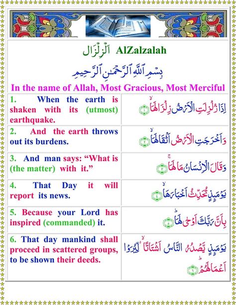 Read Surah Al-Zilzal Online with English Translation