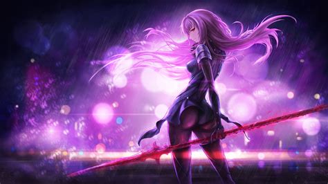 Purple haired female game character wallpaper, Lancer (Fate/Grand Order), Fate Series, Fate ...