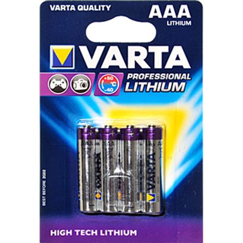 Varta AAA Lithium Batteries - 4 Pack | Bunnings Warehouse