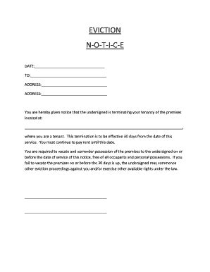 Eviction Papers - Fill and Sign Printable Template Online