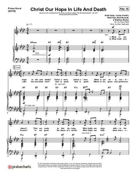 Christ Our Hope In Life And Death Sheet Music PDF (Shane & Shane/The Worship Initiative ...