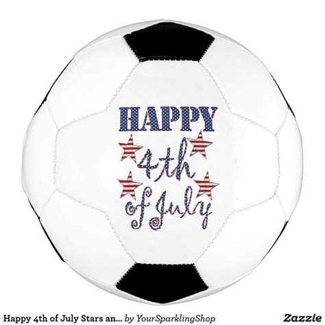 Happy 4th of July Stars and Stripes Typography Soccer Ball American Holiday, Kids Usa, Soccer ...