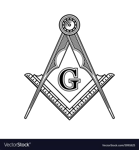 Masonic freemasonry emblem icon logo Royalty Free Vector