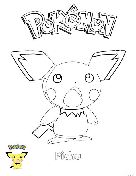 Pichu Pokemon Coloring page Printable