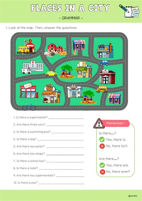 Places in a town or city - Interactive worksheet | English language ...