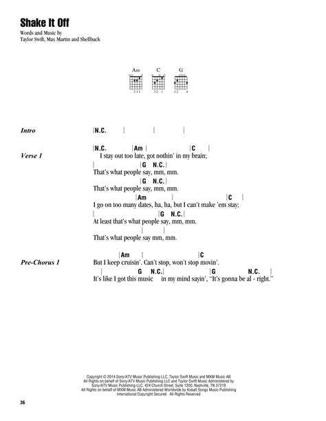 Shake It Off by Taylor Swift - Guitar Chords/Lyrics - Guitar Instructor