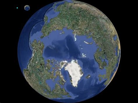 Planet Earth globe animation view from 90° North, Arctic, rotation 360 degrees, Freeware - YouTube