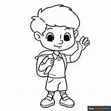 School Boy Coloring Page  Easy Drawing Guides sketch template