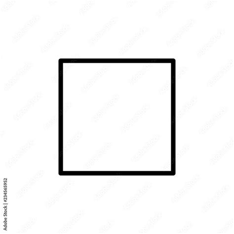 Square sign icon. Outline icon on white background. Square sign Silhouette. Web site, page and ...