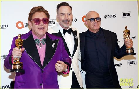 Elton John Brings His Oscar to His AIDS Foundation Viewing Party ...