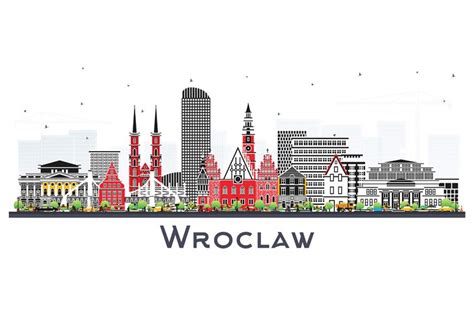 Wroclaw Poland City Skyline with Color Buildings (3296436)