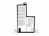 Dibujo Para Colorear De Un edificio Con Parabólica Los Niños sketch template