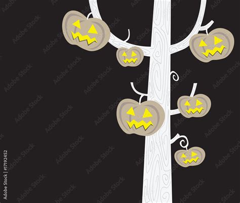 Halloween tree silhouette. Vector Illustration. Stock Vector | Adobe Stock