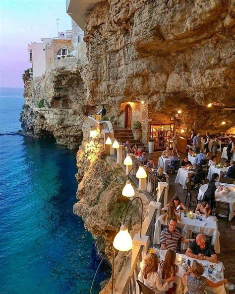 An amazing cave restaurant in Polignano A Mare, Italy! Credit ...