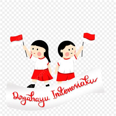 Kartun Siswa Untuk Hari Kemerdekaan Indonesia Dengan Bendera, Hari Kemerdekaan, Festival ...