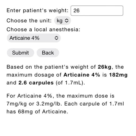 Calculating local anesthesia dosage — justbabyteeth