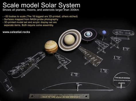 True scale model Solar-System. Moons & all planets by jayfisher on Shapeways | All planets ...