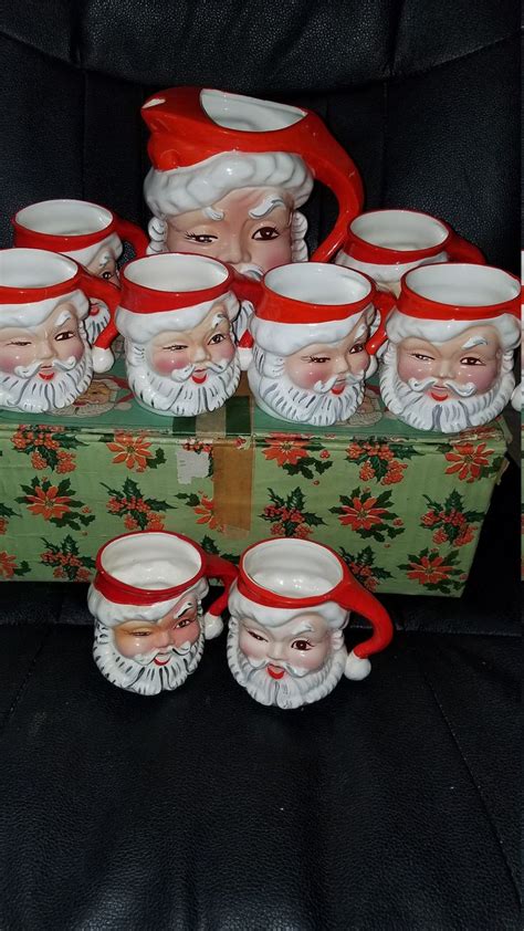 Vintage Napco Set of Santa Pitcher & 8 Mugs/Cups | Etsy | Mug cup, Vintage, Unique items products