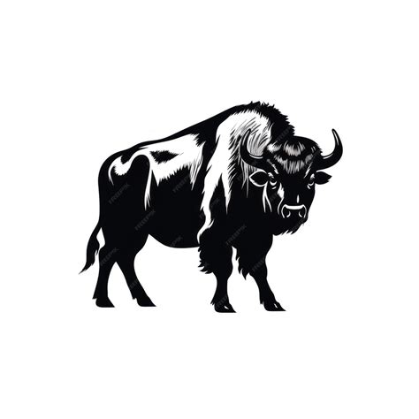 Premium AI Image | A silhouette black and white buffalo standing on a ...