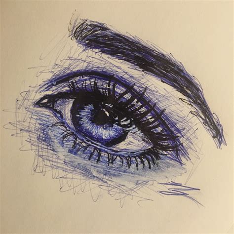 Eye with pen | Gel pen art, Black pen drawing, Pen art doodle