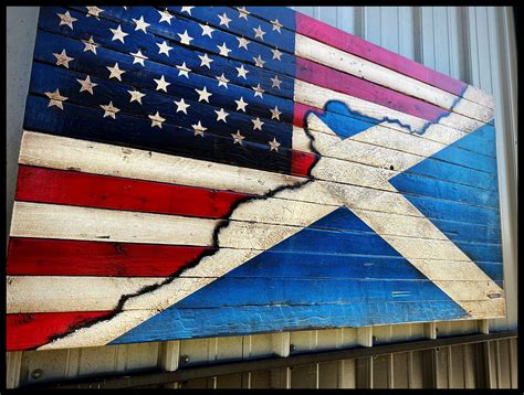 American/Scottish Flag Scottish Flag Rustic Scotland Flag | Etsy