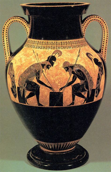 Greek Art & Architecture: Archaic Black-Figure Pottery: Exekias Achilles and Ajax Playing a ...