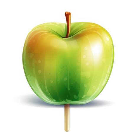 Premium Photo | An apple with a stick in it that has a stick in it.