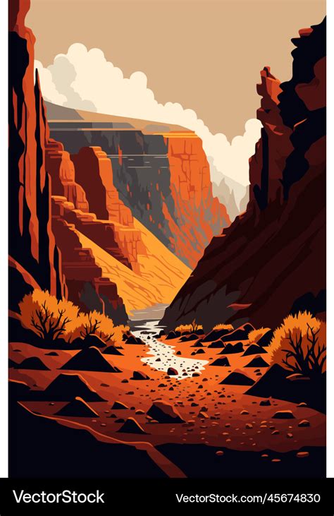 Landscape view grand canyon monument valley Vector Image