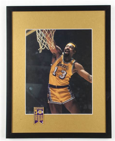 Wilt Chamberlain Lakers 12x15 Custom Framed Photo Display with Lakers Championships Pin ...