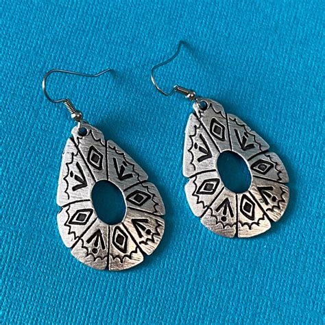 Southwestern Engraved Earrings | Coquina Dance Jewelry