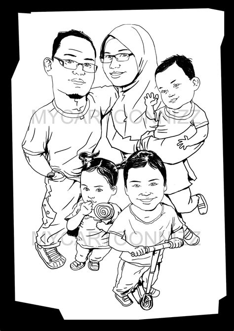 56 Gambar Family Kartun Hitam Putih