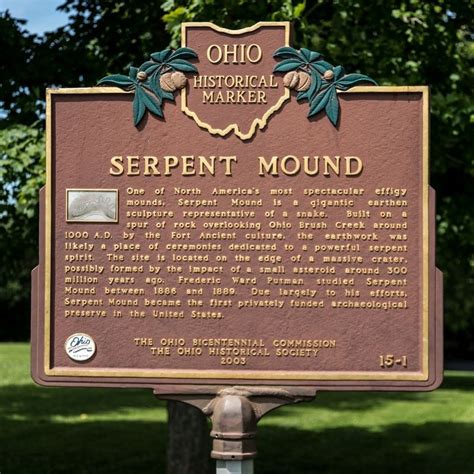 Serpent Mound Historical Marker