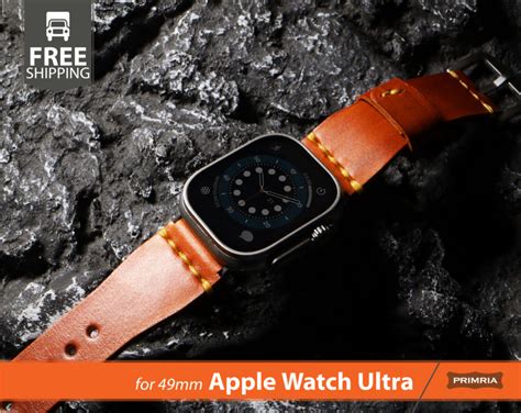 Apple Watch Ultra 2 Band 49mm SADDLE DOUBLE-BONDED Tapered Wide Leather ...