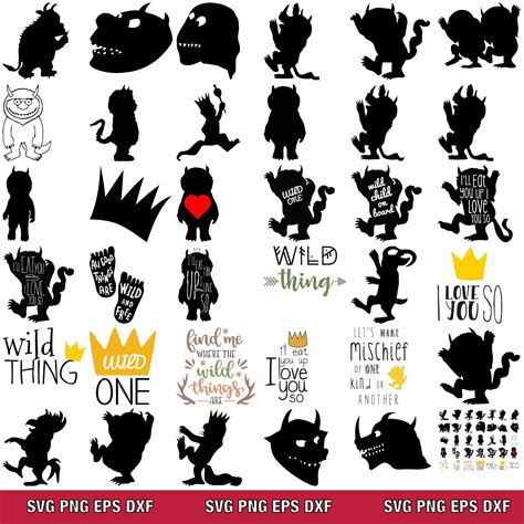 Wherethe Wild Things Are Svg Wherethe Wild Things Are Png SVG Bundle LAYERED Cricut Files ...