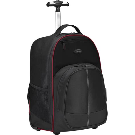 Targus 16" Compact Rolling Backpack (Black / Red) TSB75001US B&H