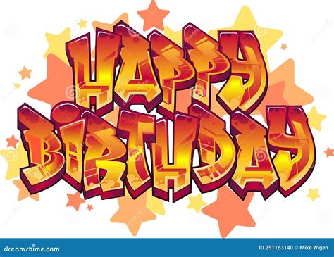 Graffiti Styled Urban Street Art Tagging Design - Happy Birthday Illustration Stock Vector ...