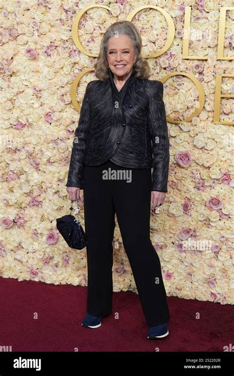 Kathy Bates arrives at the 82nd Golden Globes on Sunday, Jan. 5, 2025 ...