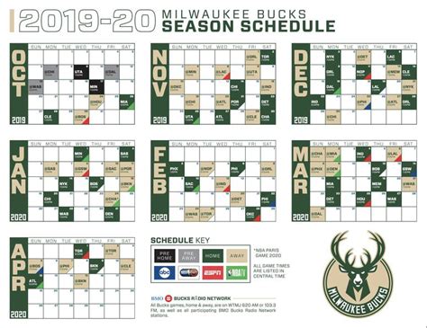 NBA, Milwaukee Bucks 2019-2020 season schedule released | Bill Michaels ...