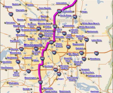 Minneapolis Metro Map - Map - Travel - Holiday - Vacations