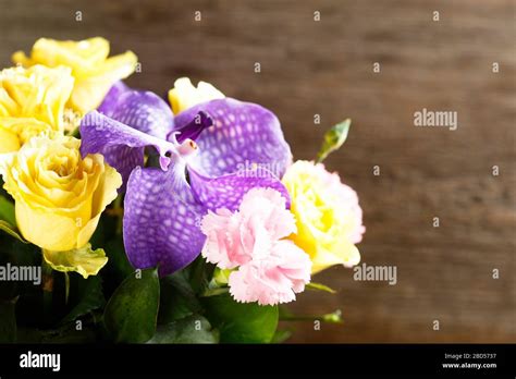 Bouquet with assorted flowers Stock Photo - Alamy