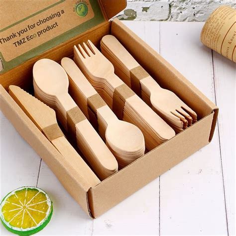 Natural Biodegradable Disposable Wooden Cutlery Sets Manufacturers China - Customized Products ...