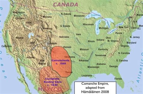 Territory of the Comanche tribes in 1840 [971x643] : MapPorn