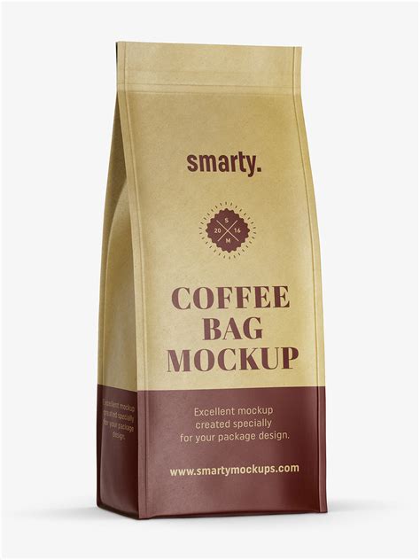 Eco paper coffee bag mockup - Smarty Mockups