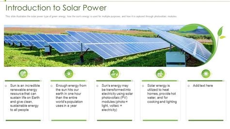 Renewable Energy Introduction To Solar Power Ppt Sample | Presentation ...