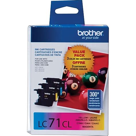 Brother LC71 C/M/Y Color Ink Cartridges, Combo 3/Pack at Staples