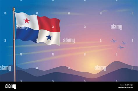 Panama flag in the morning sun Royalty Free Vector Image Stock Vector Image & Art - Alamy