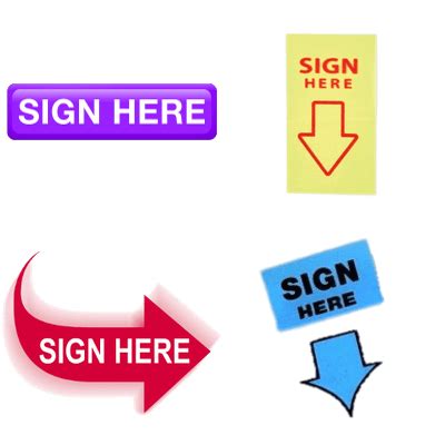 Sign Here Buttons transparent PNG images - StickPNG