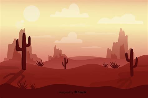 Free Vector | Minimalist landscape of desert